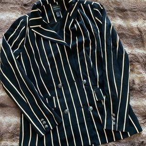 Pinstriped double breasted blazer